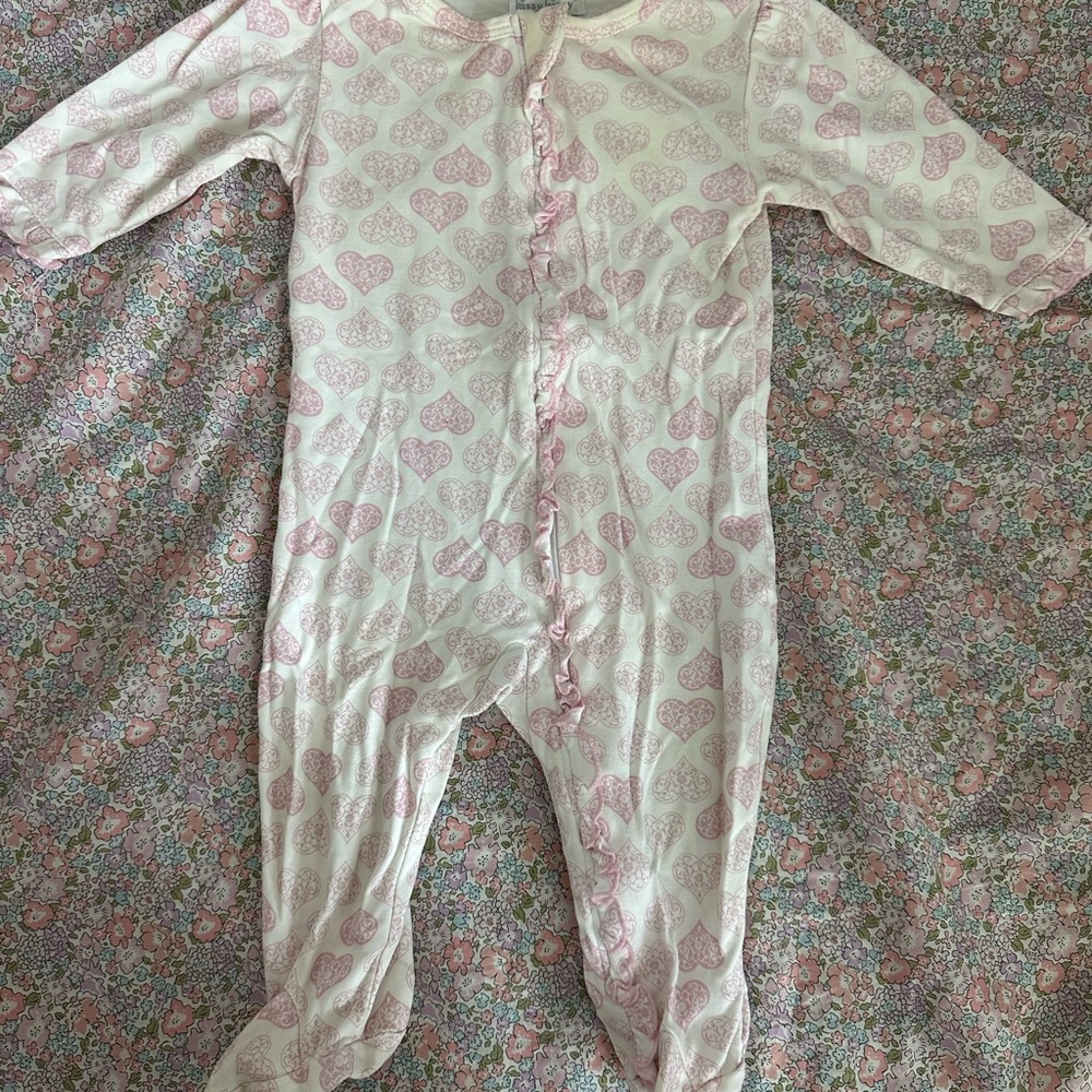 Kissy Kissy Pink Heart Footie